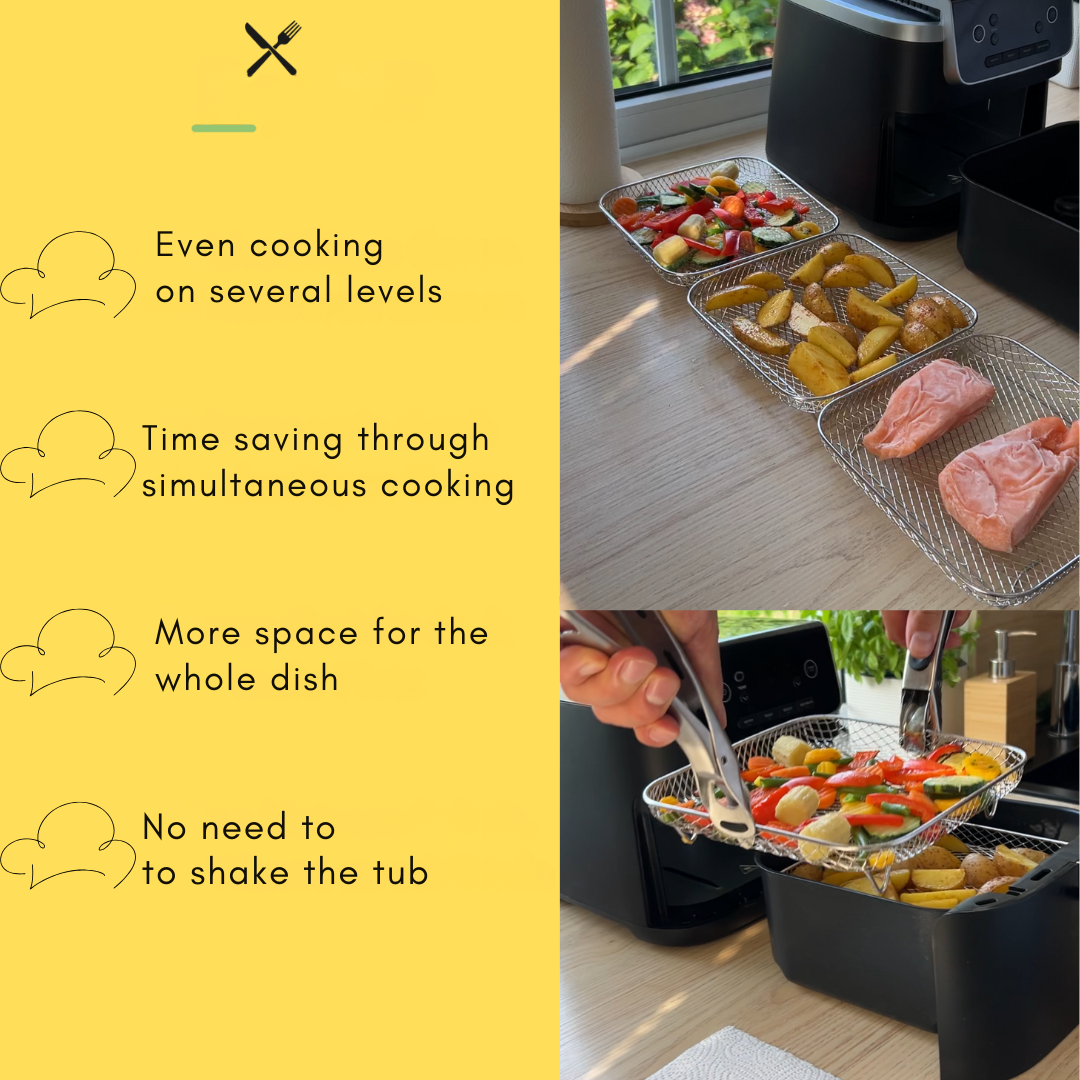 Staplingskorgar för jämn luftlagning (x3) 