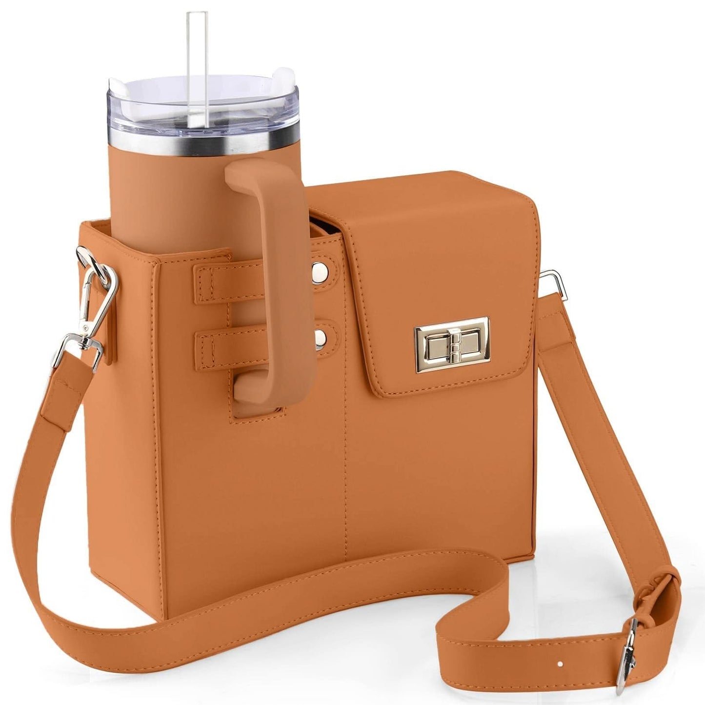 Chic bag with integrated cup holder for active women 
