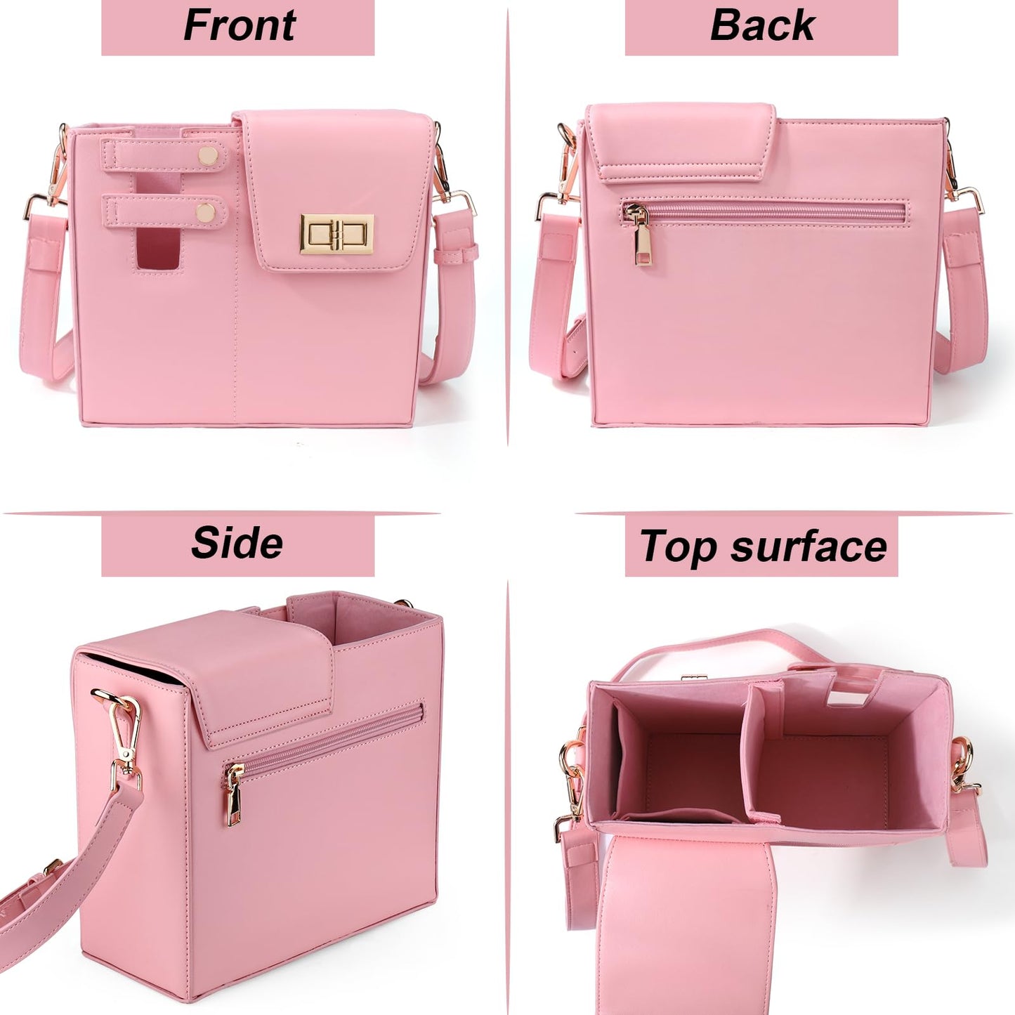 Chic bag with integrated cup holder for active women 