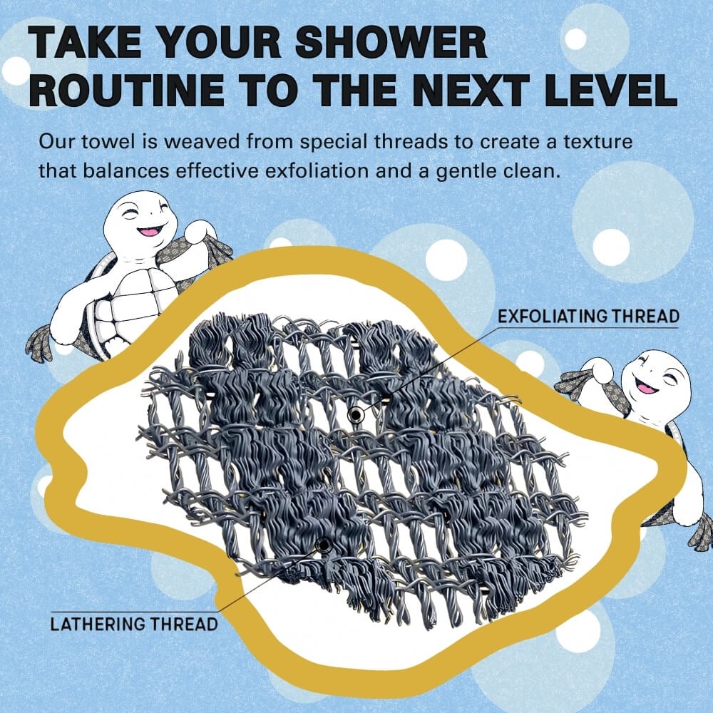 柔らかいスクラブタオル – 一度の動作で滑らかな肌 