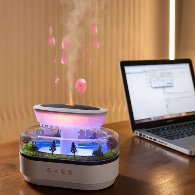 Diffusore Effetto Pioggia - Suono, Nebbia e Luce d'Ambiente 