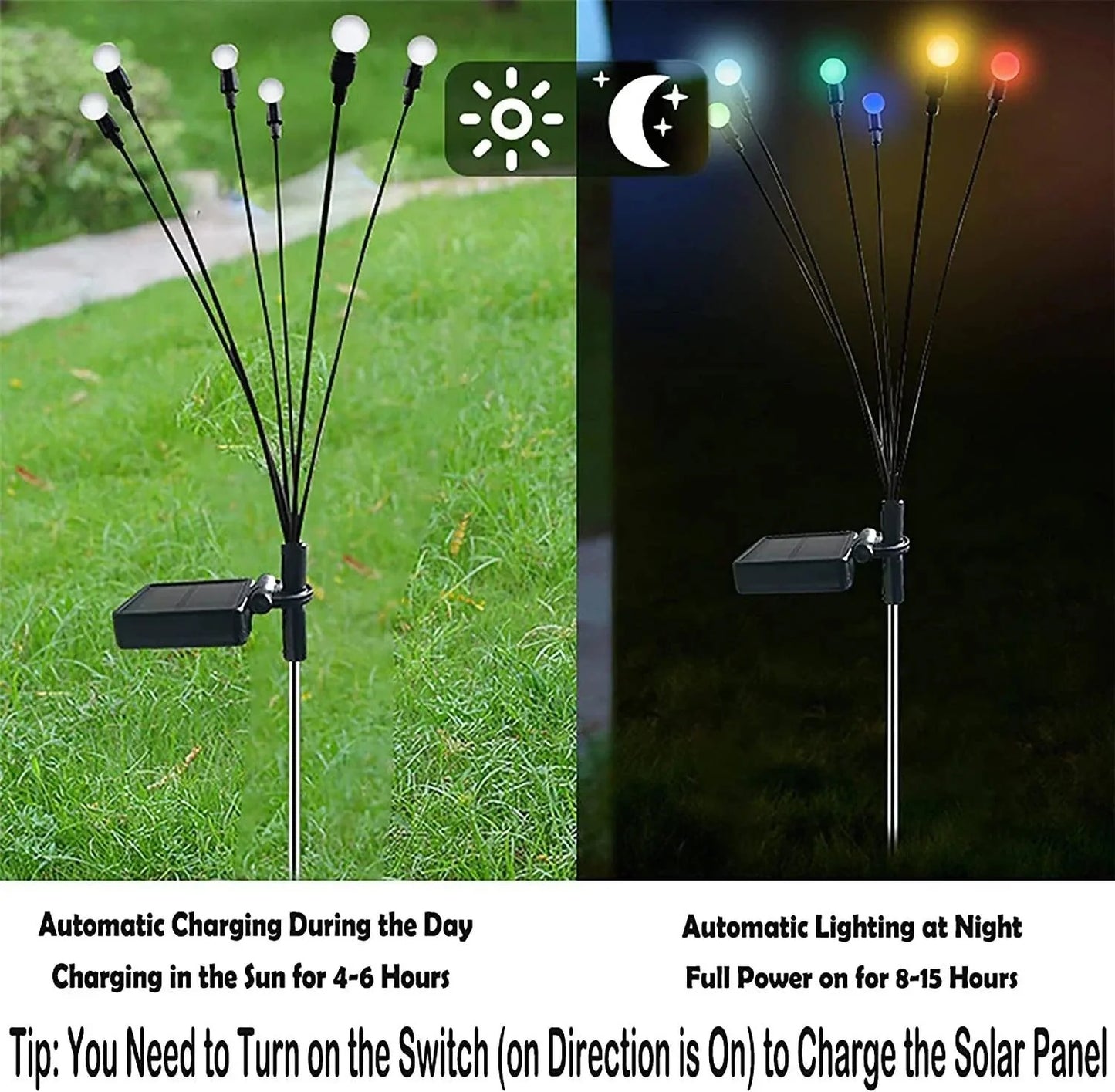 Pihavalot, joissa on tuikkivia valoja 