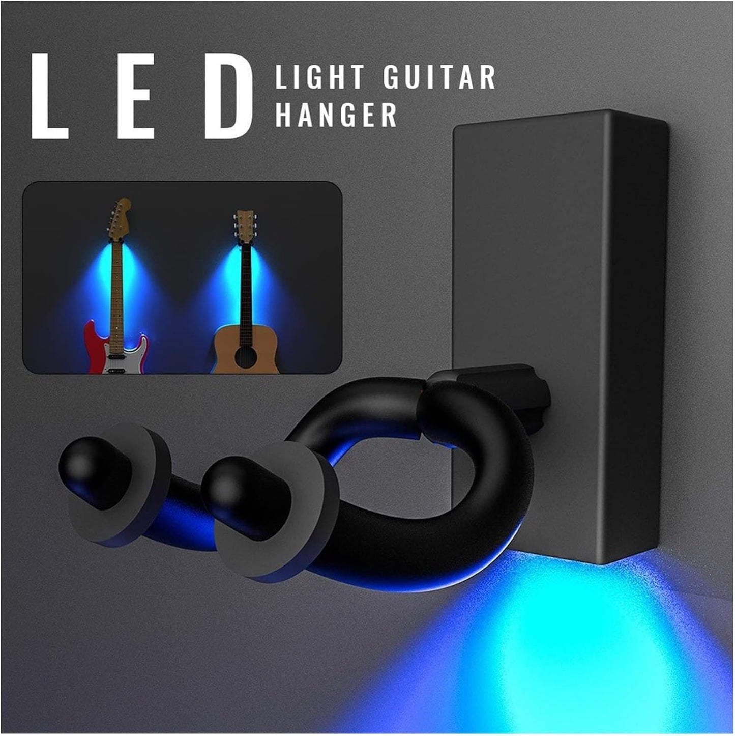 Soporte de pared LED para guitarra – Ilumina tu instrumento 