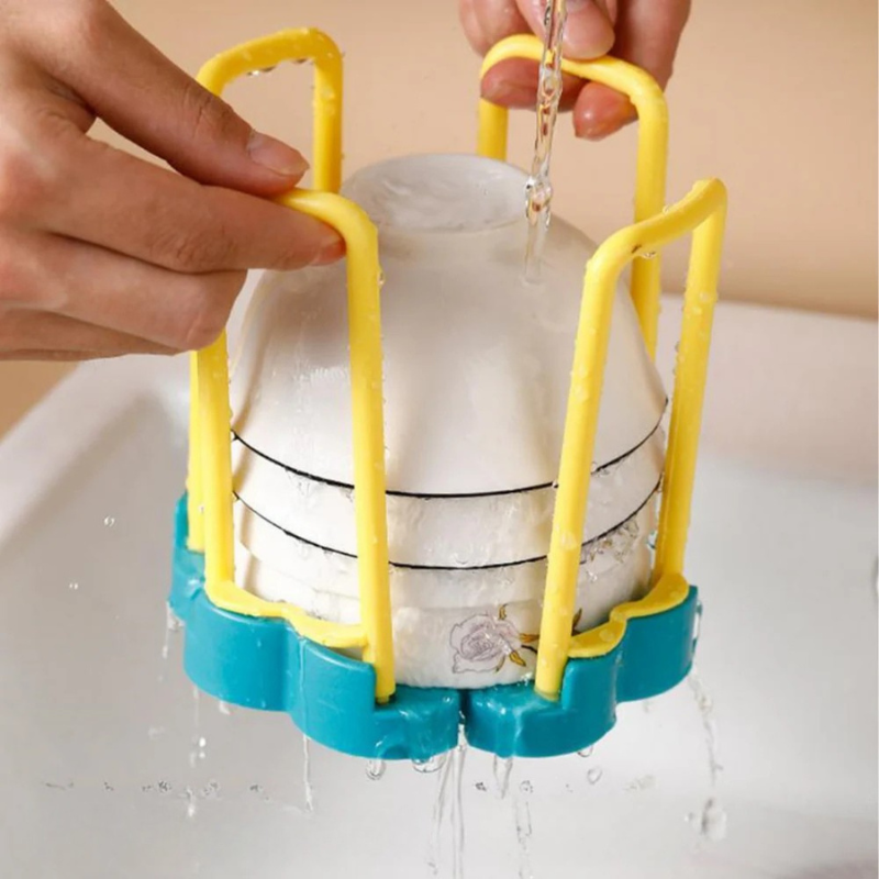 Justerbar afdrypningsstøtte til velorganiserede skåle 