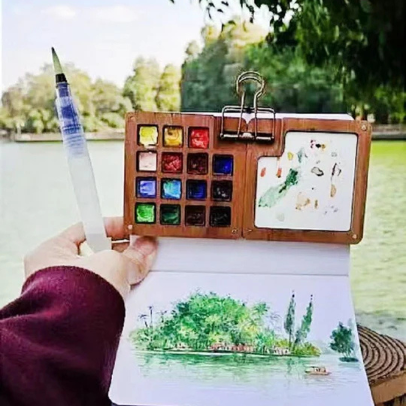 Kit de aquarela de bolso para pintar em qualquer lugar 