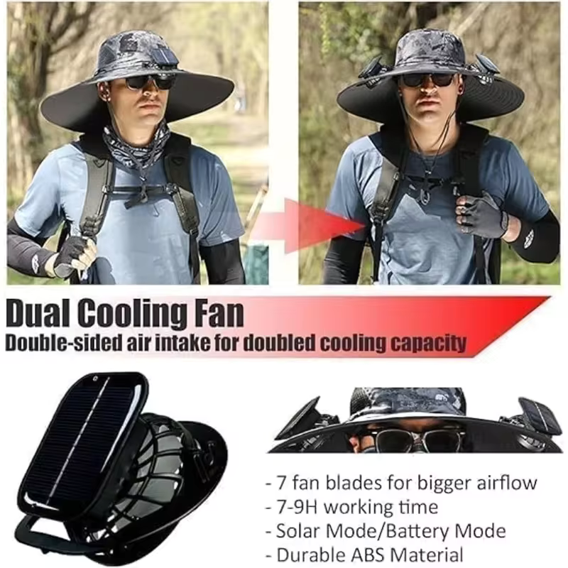 Pălărie cu ventilator solar integrat 