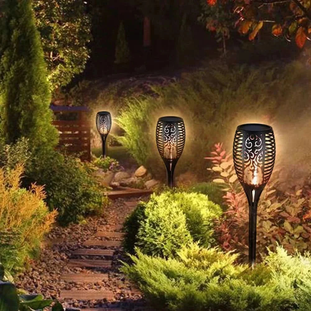 LED solcellelampe – Realistisk flamme uden ild 