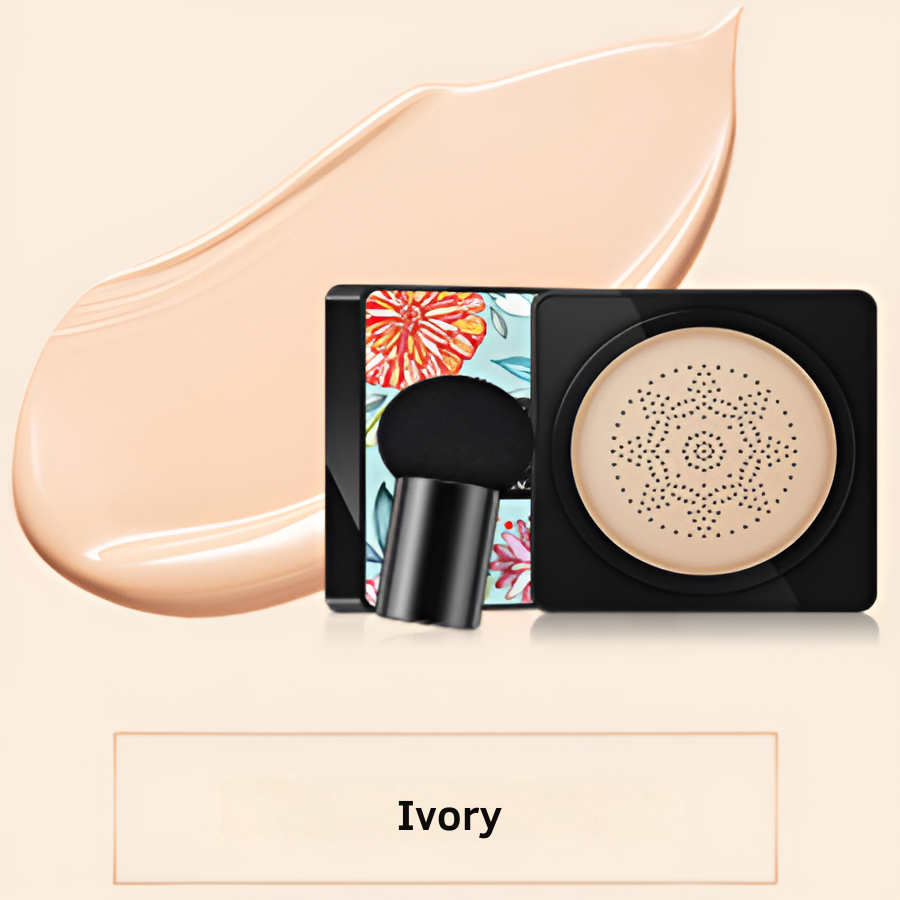 CC crème cushion avec applicateur en forme de champignon