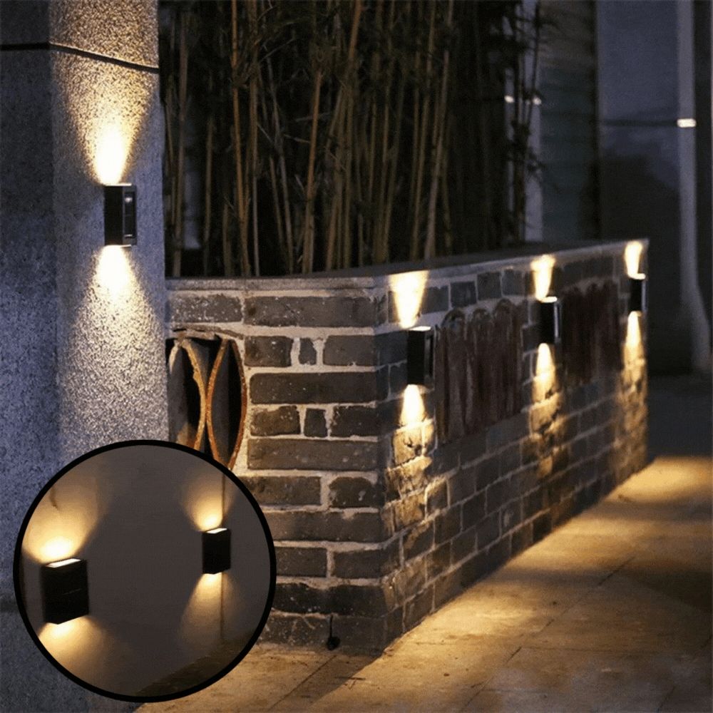 Brighten your exterior effortlessly with this solar LED wall lamp 