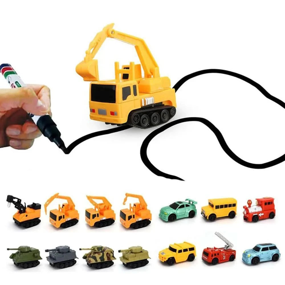 De magische auto die uw tekeningen als bij toverslag volgt 