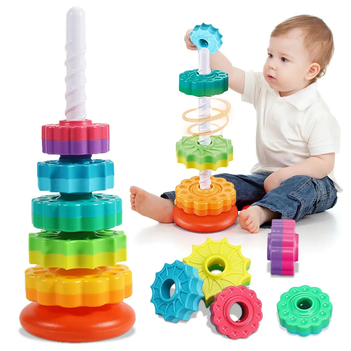 Brinquedo de empilhar para bebê – estimulação e aprendizado 